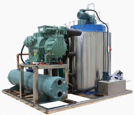 เครื่องผลิตน้ำแข็งเกล็ดอุตสาหกรรม 2.8KW 800KG, เครื่องทำน้ำแข็งเกล็ดขนาดเล็ก