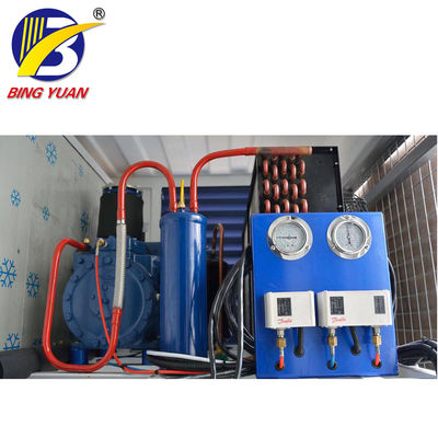 3800KG 480 โวลต์ R404A พลังงานแสงอาทิตย์ห้องเย็นแบบตู้คอนเทนเนอร์